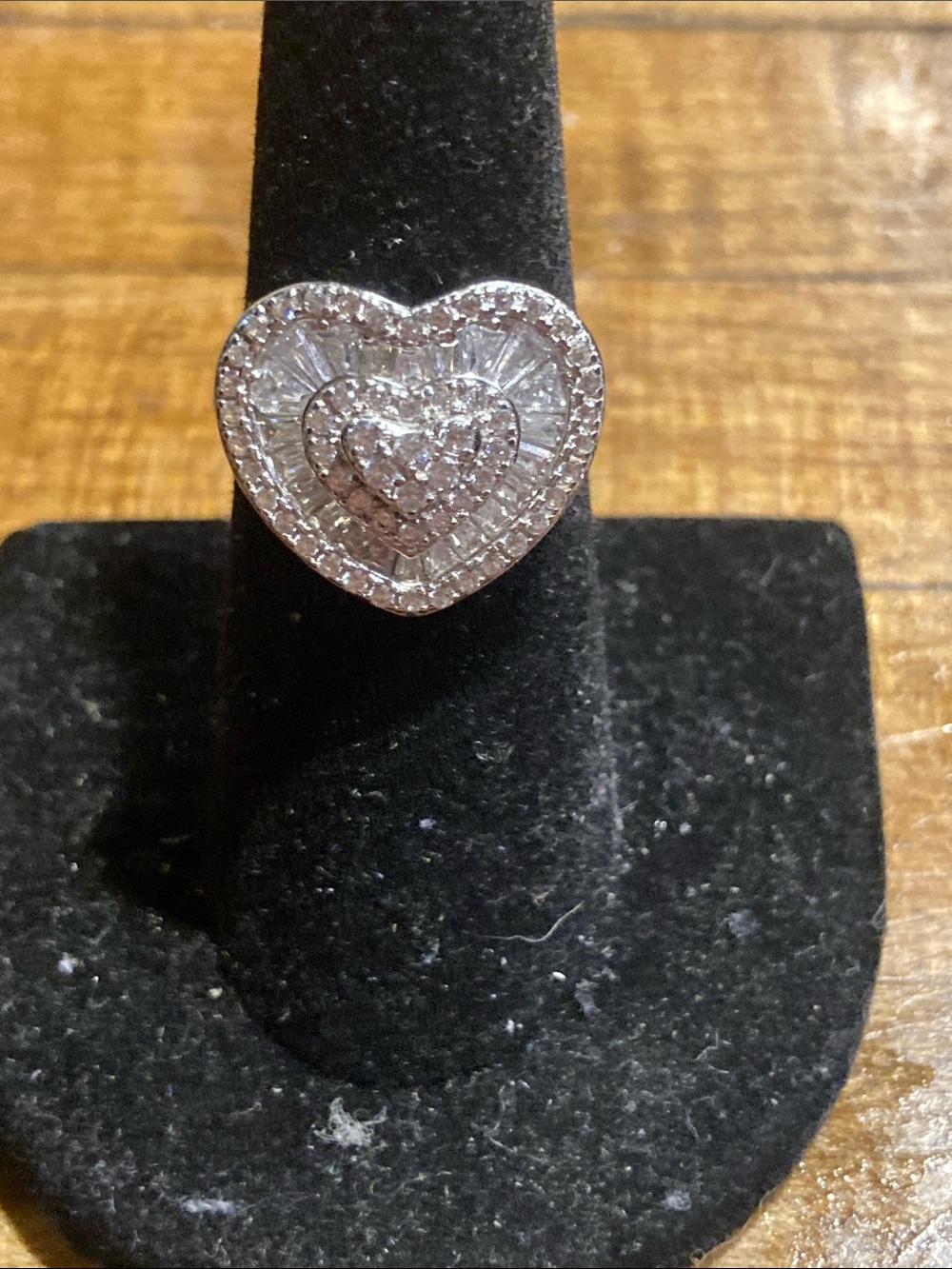 925 Silver CZ Heart Ring